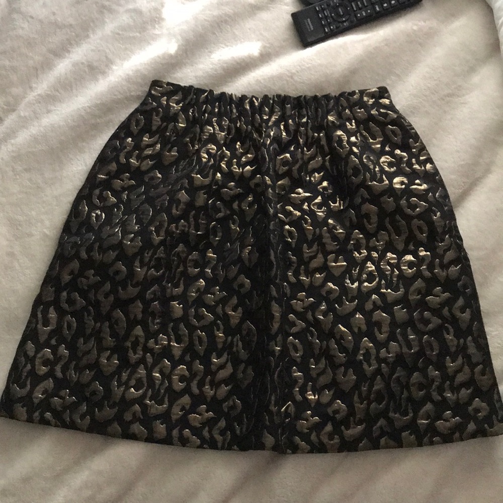 Kenneth Cole Gold Metallic Leopard Skirt